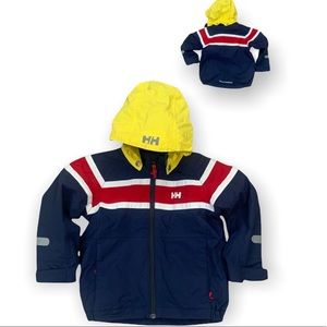 Helly Hansen light Navy blue yellow hood jacket Boys Regular 104/4